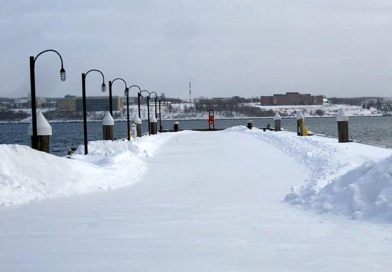 The Halifax waterfront in Nova Scotia has plenty of shops, museums, and events to offer even in winter. Stay warm with KOMBI heated gloves.